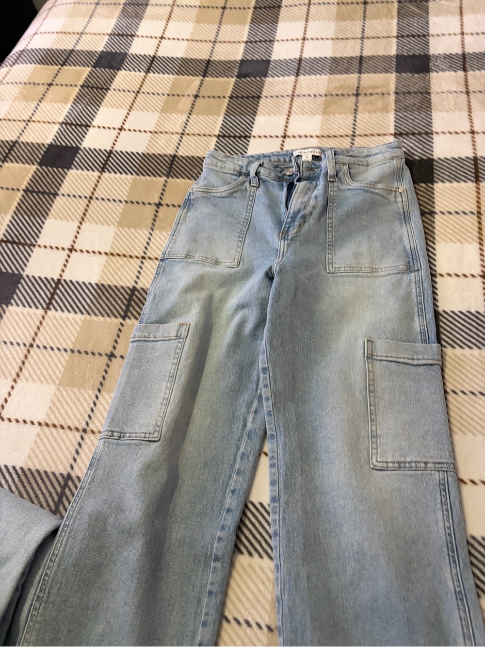 Women's Straight-Leg Utility Jeans in Light Blue